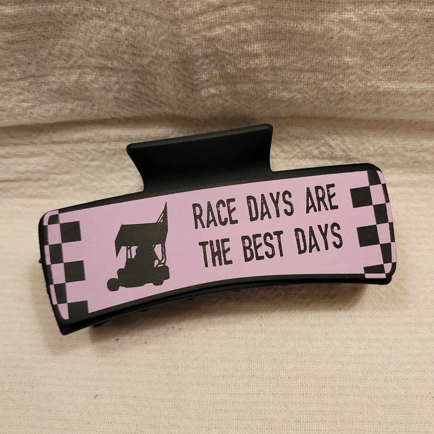 LARGE Race Car Race Days Best Days Hair Claw Clip