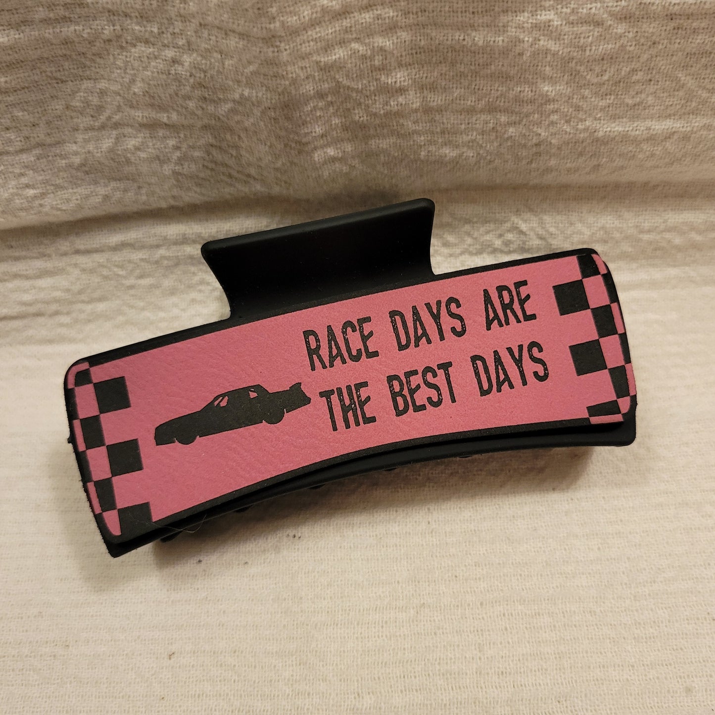 LARGE Race Car Race Days Best Days Hair Claw Clip