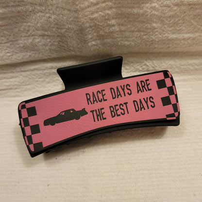 LARGE Race Car Race Days Best Days Hair Claw Clip