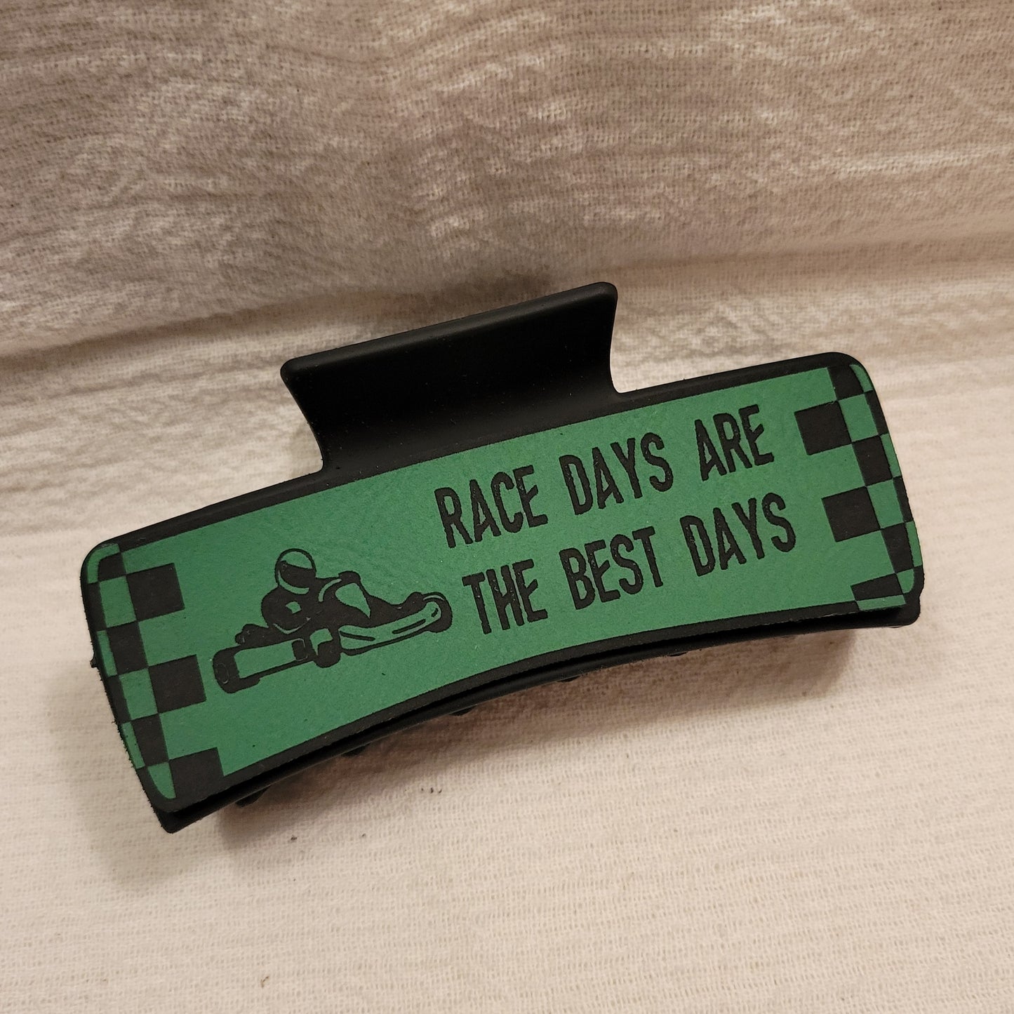 LARGE Race Car Race Days Best Days Hair Claw Clip
