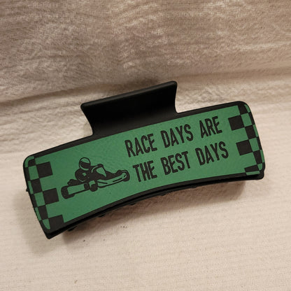 LARGE Race Car Race Days Best Days Hair Claw Clip