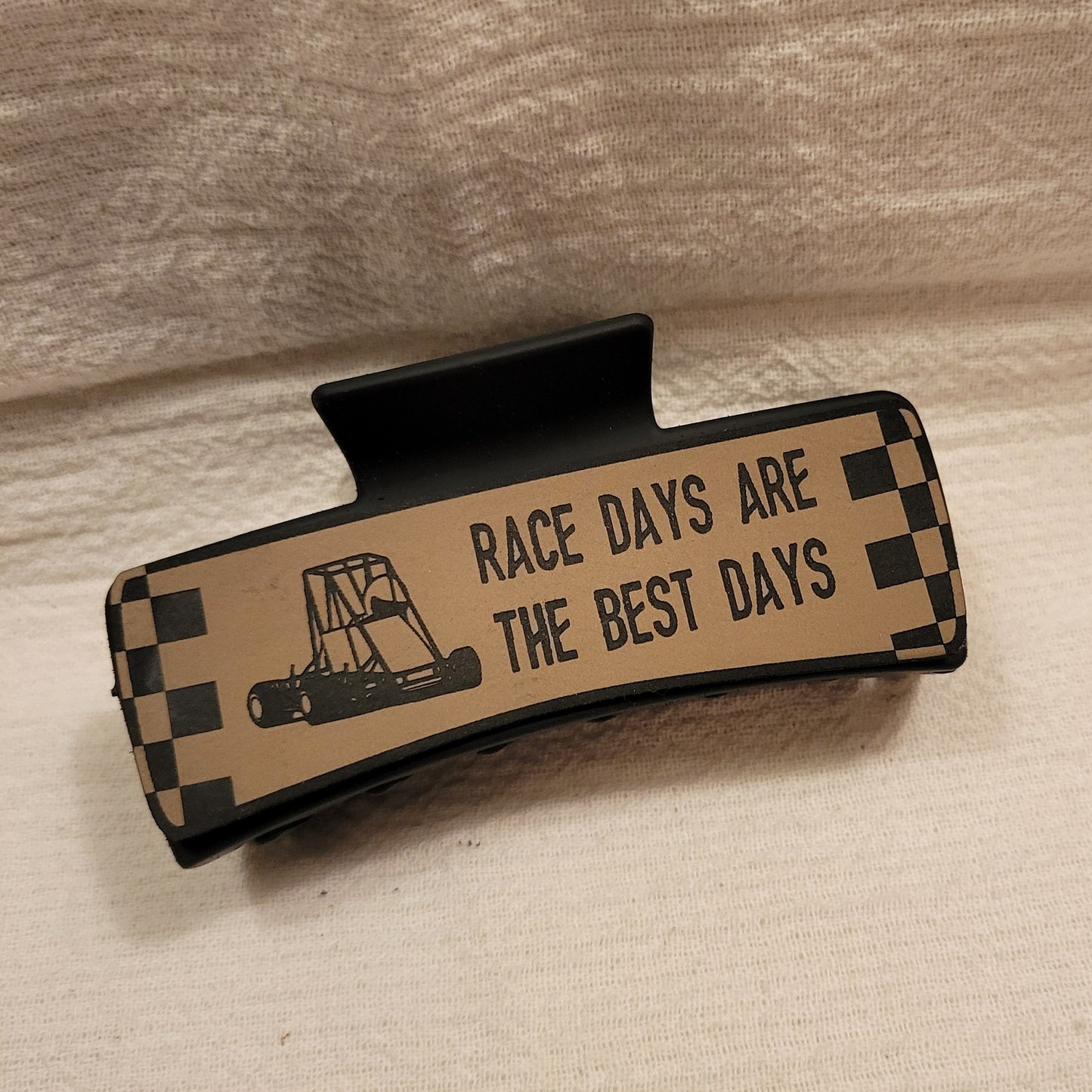 LARGE Race Car Race Days Best Days Hair Claw Clip