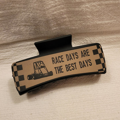 LARGE Race Car Race Days Best Days Hair Claw Clip