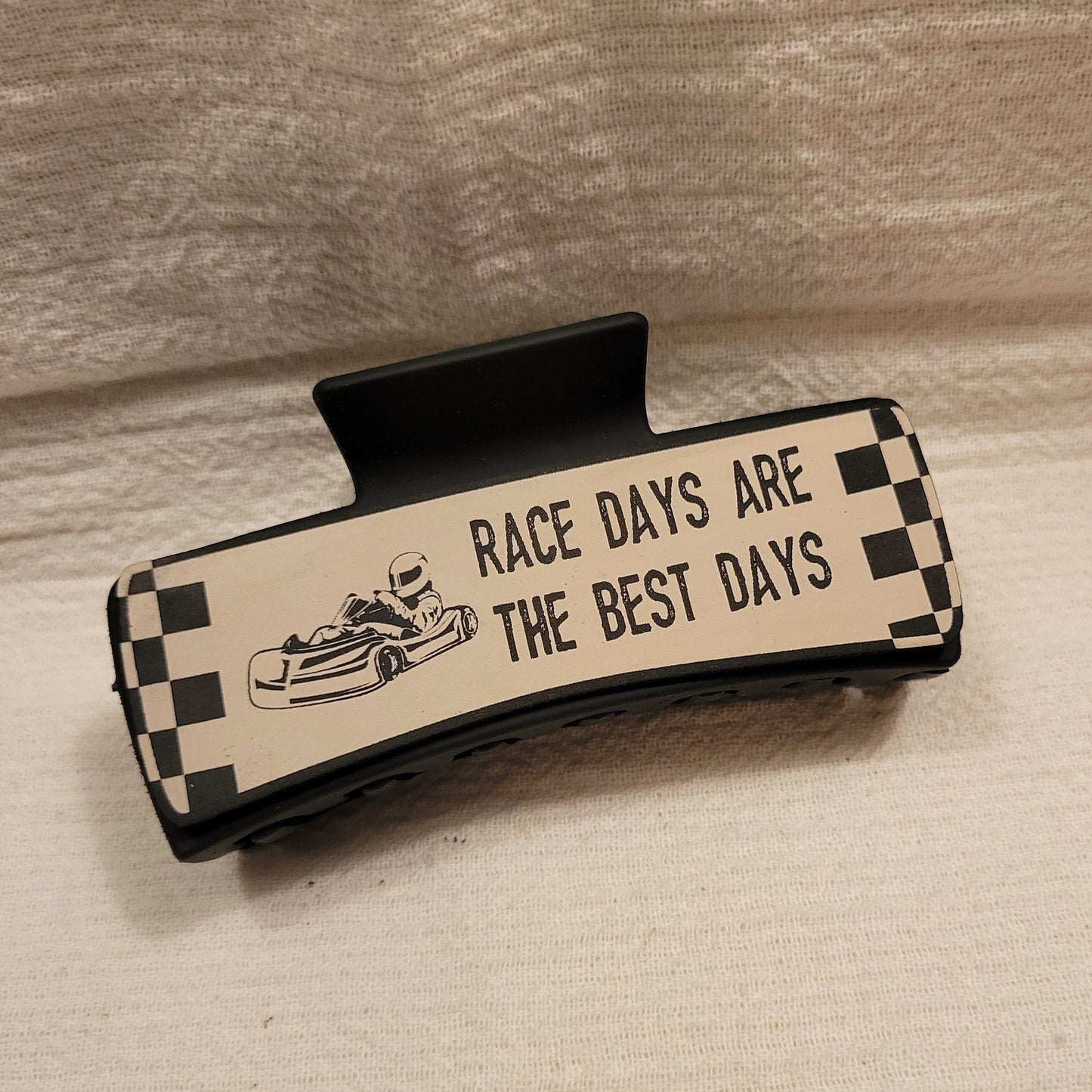 LARGE Race Car Race Days Best Days Hair Claw Clip