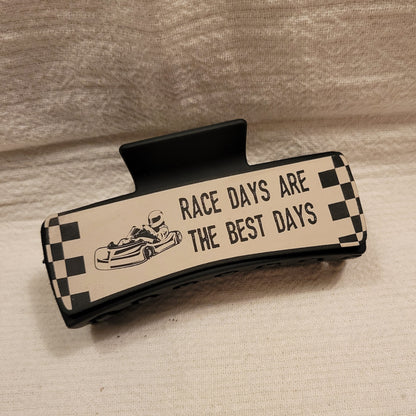 LARGE Race Car Race Days Best Days Hair Claw Clip
