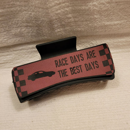 LARGE Race Car Race Days Best Days Hair Claw Clip