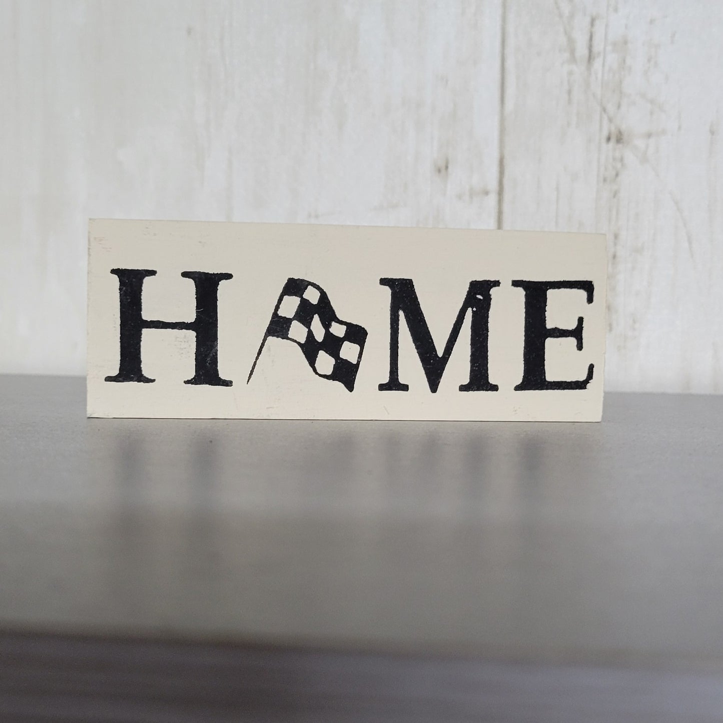 Checkered Home Wood Sign