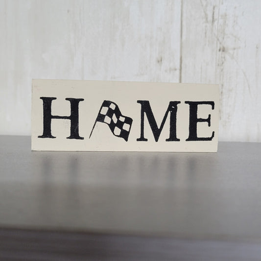 Checkered Home Wood Sign