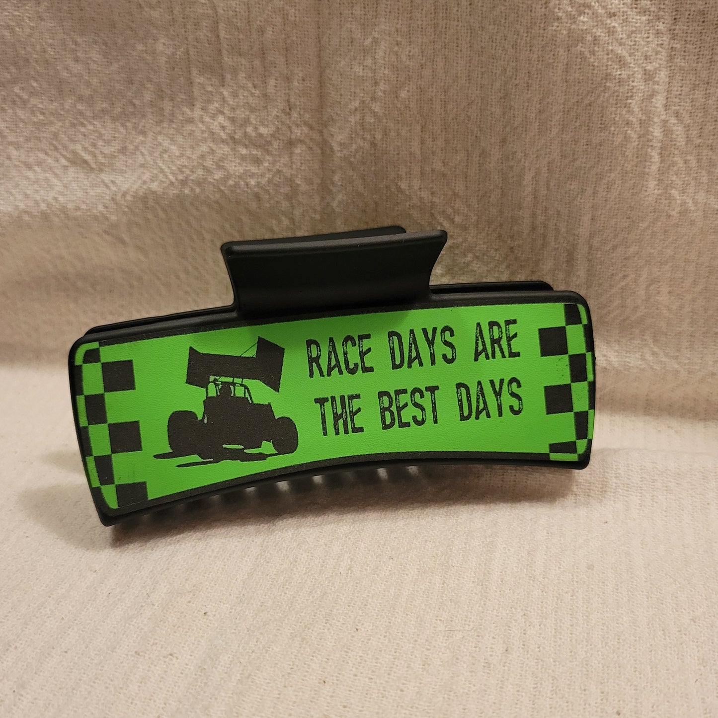 LARGE Race Car Race Days Best Days Hair Claw Clip