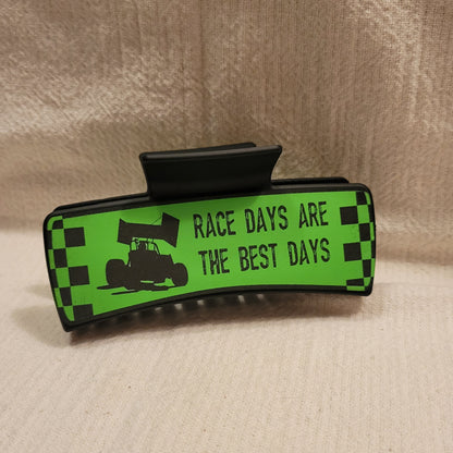 LARGE Race Car Race Days Best Days Hair Claw Clip