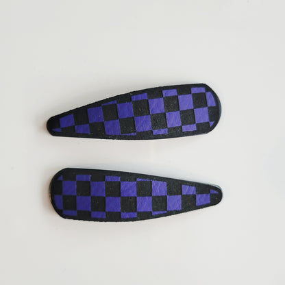 Checkered Barrettes