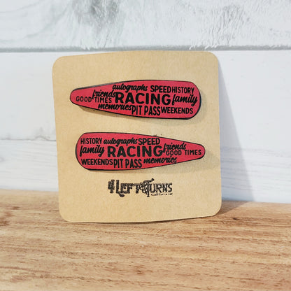 Race Words Barrettes