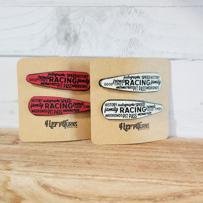 Race Words Barrettes