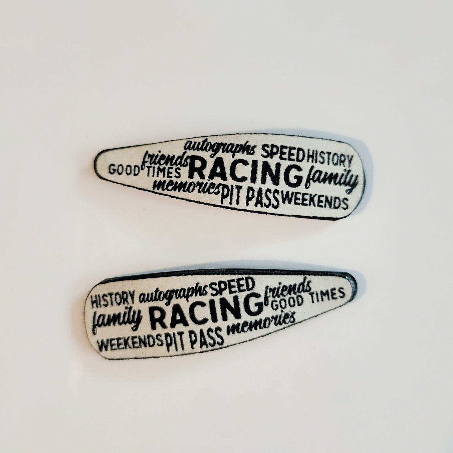 Race Words Barrettes