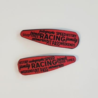 Race Words Barrettes