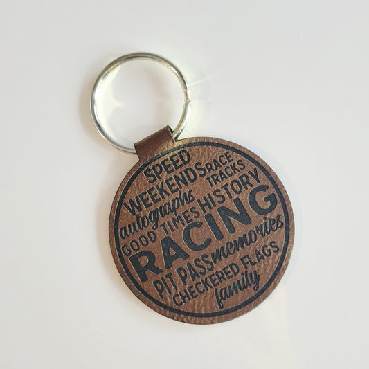 Race Words Leatherette Key Fob