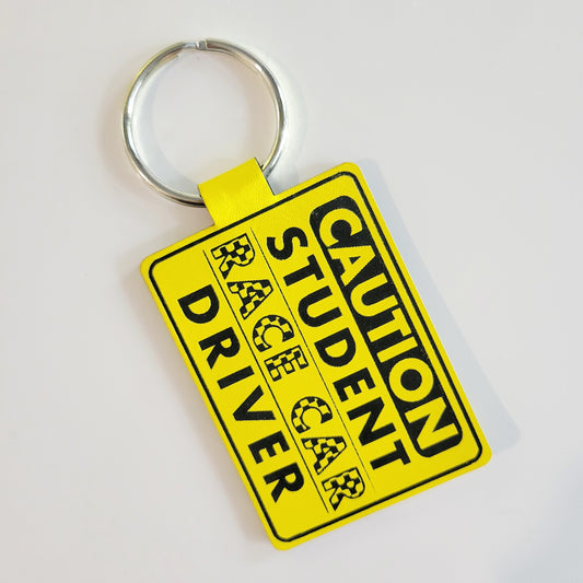 Student Race Car Driver Leatherette Key Fob
