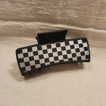 Checkered Hair Claw Clip