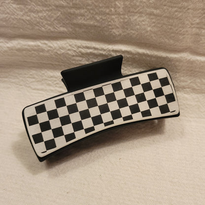 Checkered Hair Claw Clip