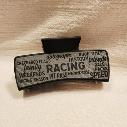 Race Words Hair Claw Clip