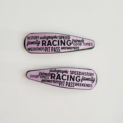 Race Words Barrettes