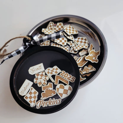 Racing Christmas Ornament Personalized with Drop In Charms