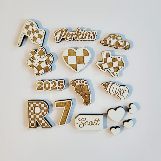 Additional Drop-in Charms for Customized Racing Christmas Ornament
