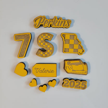 Racing Christmas Ornament Personalized with Drop In Charms
