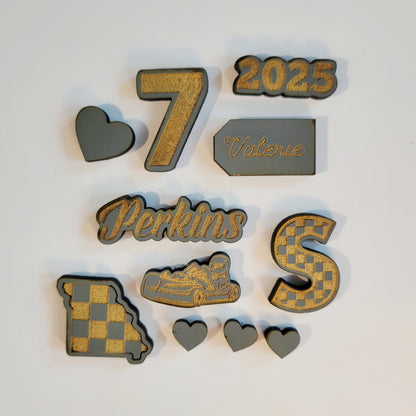 Racing Christmas Ornament Personalized with Drop In Charms