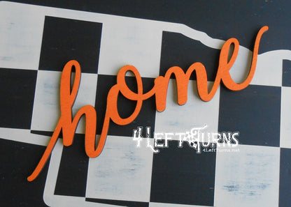 Large Checkered State Painted Wood Sign with Home and Heart