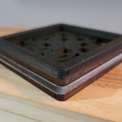 Checkered Paw Print Stacked Wood Sign