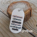 Dog Tag Style Racing Themed Necklace or Key Fob