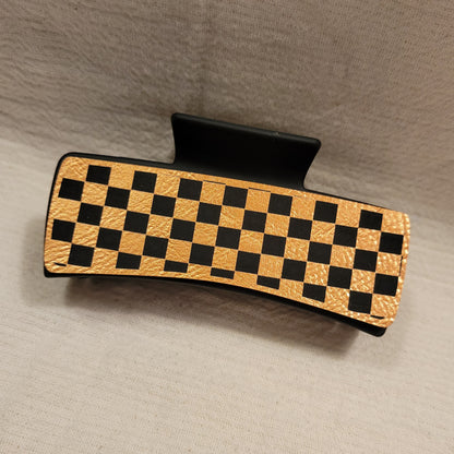 Checkered Hair Claw Clip