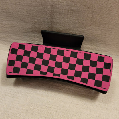 Checkered Hair Claw Clip