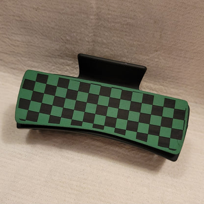 Checkered Hair Claw Clip