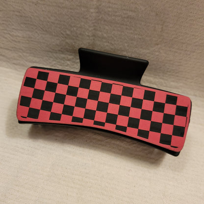 Checkered Hair Claw Clip
