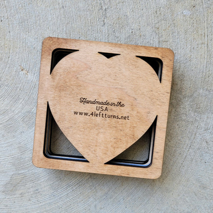 Checkered Heart Stacked Wood Sign