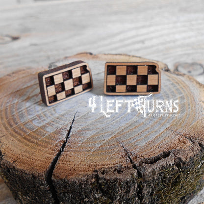 Checkered State Pierced Post Earrings