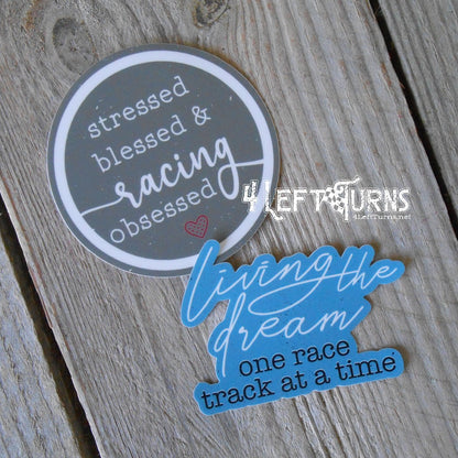 Racing Stickers for Phones Tablets Laptops Water Bottles by 4 Left Turns