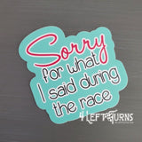 4 Left Turns Racing Stickers for Phones Tablets Laptops Water Bottles