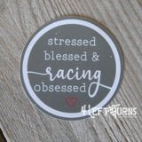 4 Left Turns Racing Stickers for Phones Tablets Laptops Water Bottles