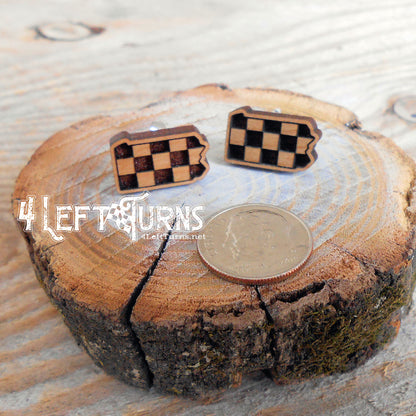Checkered State Pierced Post Earrings