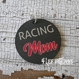 Wavy Checkered Flag Silicone Bead Key Fob with Charm & Tassel