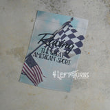 Racing garden flag. Racing the great American sport.