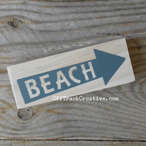 Beach Lake Arrow Mini Tiered Tray Wood Sign