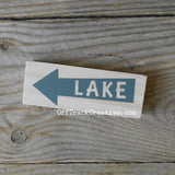 Beach Lake Arrow Mini Tiered Tray Wood Sign