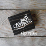 Race Car Silhouette Checkered Flag Checkered Heart Paw Print Wood Block Signs