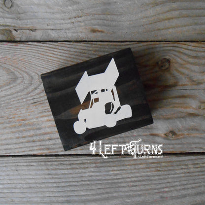 Race Car Silhouette Checkered Flag Checkered Heart Paw Print Wood Block Signs
