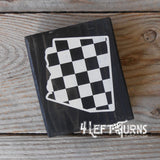 Checkered State Wood Block Signs