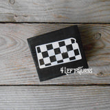 Checkered State Wood Block Signs